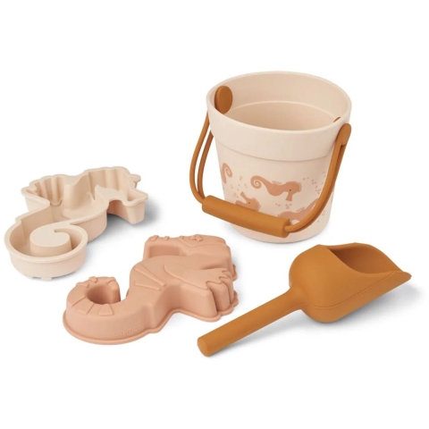 Liewood Strandset - Silicone - 4 Onderdelen - Mini - Seahorse/Ap - Liewood - OneSize - Zandspeelgoed
