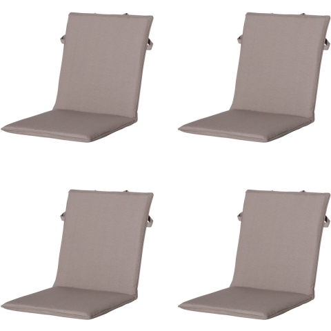 Madison - Stapelstoelkussen Panama taupe - Ca. 97x49 cm - Set van 4