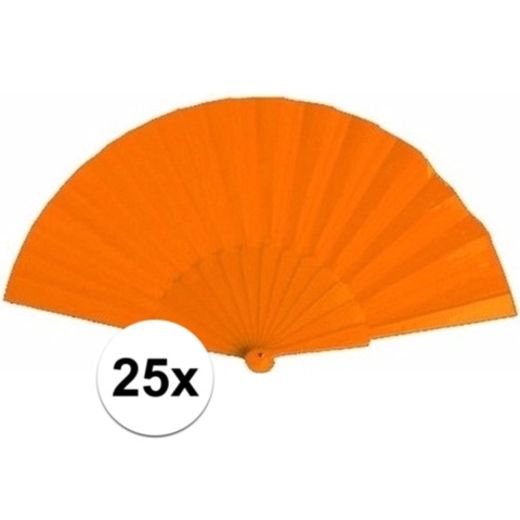 25x Spaanse handwaaiers oranje 23 cm -