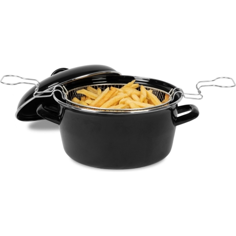 Sareva Frituurpan / Oliebollenpan / Braadpan - Emaille - ø 24 cm / 3 liter