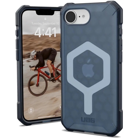 Urban Armor Gear Essential Armor Outdoor telefoonhoes Apple iPhone 16e Blauw, Transparant Inductieve lading, MagSafe compatible, Stootbestendig
