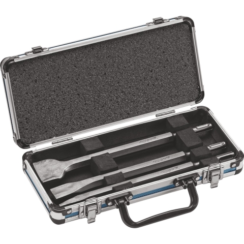 Makita Accessoires 3-delige SDS plus beitelset: Punt, Vlak en Spadebeitel in aluminium koffer D-42357 - D-42357