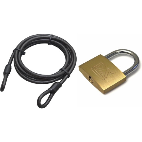 ASF Fischer staalkabel met hangslot 60 mm - kabel geplastificeerd 10m x 8mm - slot met sleutels -