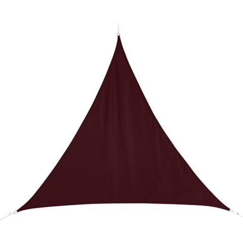 Polyester schaduwdoek/zonnescherm Curacao driehoek bordeaux rood 3 x 3 x 3 meter -