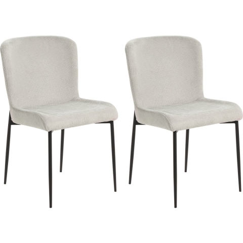 Beliani - ADA - Eetkamerstoel set van 2 - Grijs - Polyester