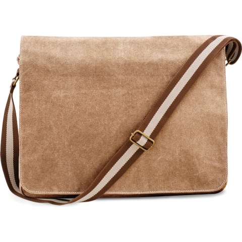 Quadra QD610 Vintage Canvas Despatch Bag - Sahara - 40 x 30 x 12 cm