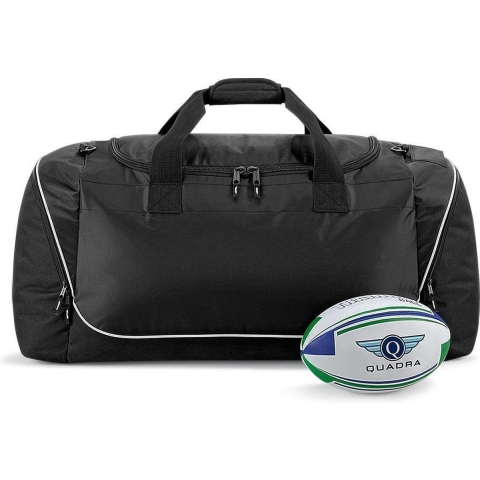 Quadra QS88 Teamwear Jumbo Kit Bag - Black/Light Grey - 85 x 38 x 35 cm