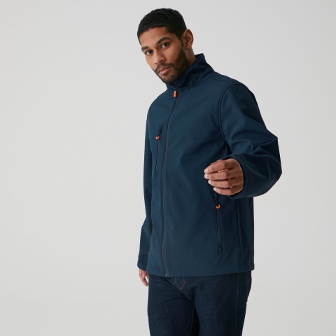 Ragetta RG739 Thermogen Powercell 5000 Heated Softshell Jacket - Navy/Magma Orange - L