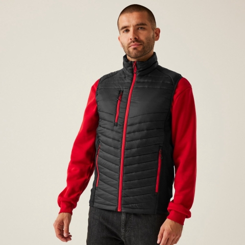 Ragetta RG894 Navigate Hybrid Bodywarmer - Black/Classic Red - 3XL