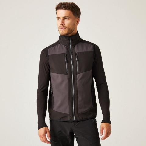 Ragetta RG907 E-volve Unisex 2-Layer Softshell Bodywarmer - Ash (Heather)/Black - XS