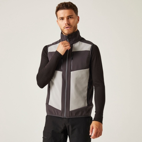 Ragetta RG907 E-volve Unisex 2-Layer Softshell Bodywarmer - Mineral Grey/Ash (Heather) - 3XL