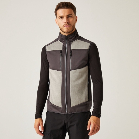 Ragetta RG914 E-volve Unisex Knit Effect Stretch Bodywarmer - Mineral Grey/Ash (Heather) - L