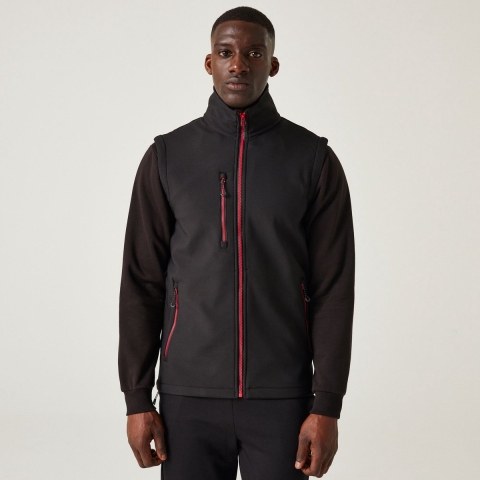 Ragetta RG915 Navigate 2-Layer Softshell Bodywarmer - Black/Classic Red - S