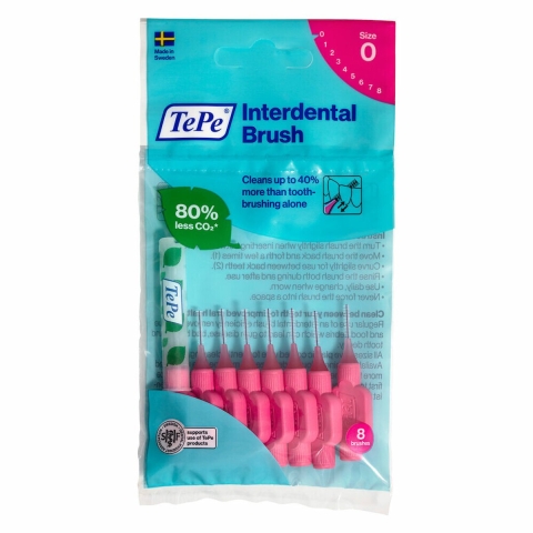 6x TePe Interdentale Ragers Original 0,4 mm Roze 8 stuks