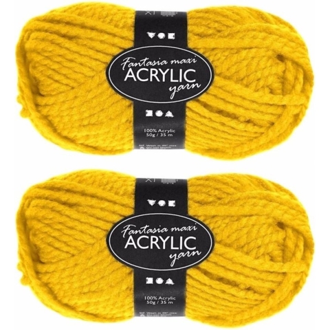 8x stuks bolletjes geel maxi acryl wol/garen 35 meter -