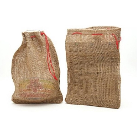 10x Jute knikker zakken met koord 25 x 35 cm -