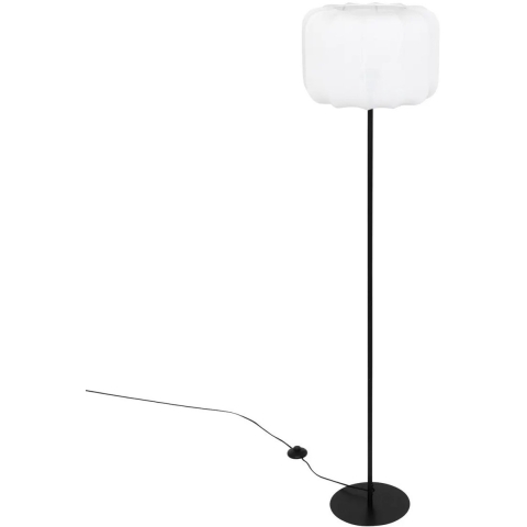 Atmosphera Vloerlamp Tobias - metaal - zwart/wit - H150 cm - Leeslamp - Designlamp - statief lamp -