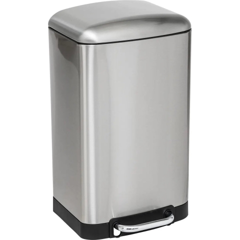 Prullenbak/pedaalemmer - zilver - metaal - 20 liter - 30 x 30 x 53 cm - keuken -