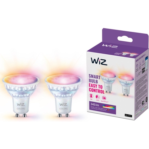 WiZ 8720169076723 LED-lamp Energielabel F (A - G) GU10 Reflector 4.7 W Warmwit tot koudwit, RGBW 2 stuk(s)