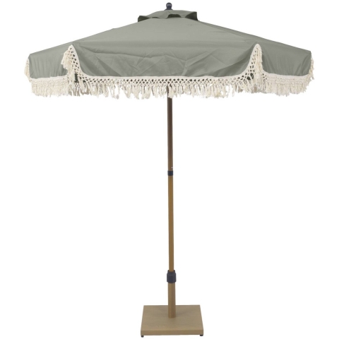 sweeek - Parasol recht met franjes 2m, staal