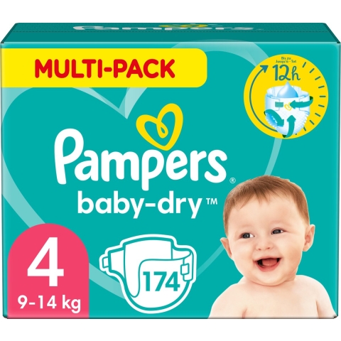 Pampers Baby Dry Luiers Maat 4 (9-14 kg) 174 stuks