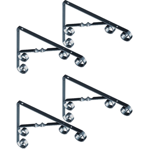 4x Zwarte stalen plankdragers Jutta 18 x 13 cm tot 30 kg -