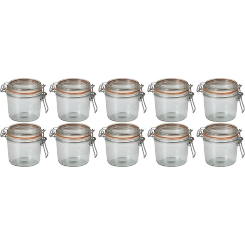 Voorraad/weckpot - 10x - transparant - glas - 10 x 8,5 cm - 350 ml - Le Parfait -