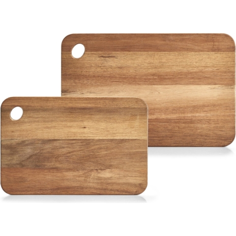 2x Rechthoekige acacia houten snijplanken 37/41 cm -
