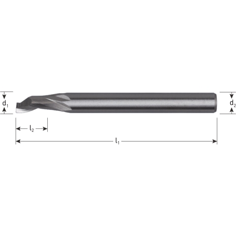 Rotec HSS-E Eéntandsfrees, ongecoat, ø6 - ø6x16x90xø8mm / Z=1 - 6180603