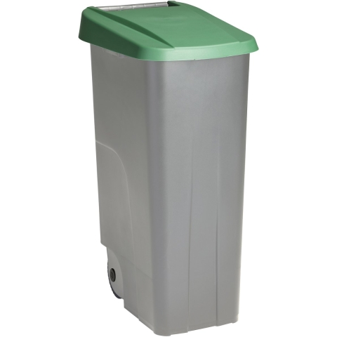 Afvalcontainer/rolemmer Basic - groen - 110 liter - 57 x 42 x 88 cm - huis/tuin afval scheiden -