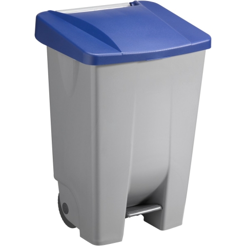 Afvalcontainer/rolemmer/pedaalemmer Basic - blauw - 80 liter - 19 x 41 x 75 cm - afval scheiden -