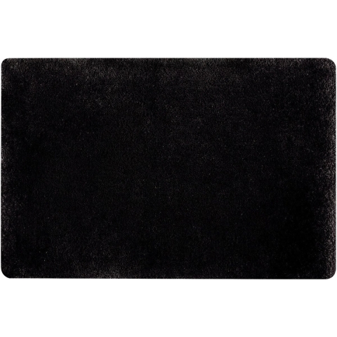 Spirella badkamer vloer kleedje/badmat tapijt - hoogpolig en luxe uitvoering - zwart - 60 x 90 -