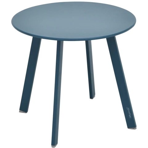 Bijzettafel/tuin tafel Saona - metaal - blauw - D50 x H45 cm - voor buiten -