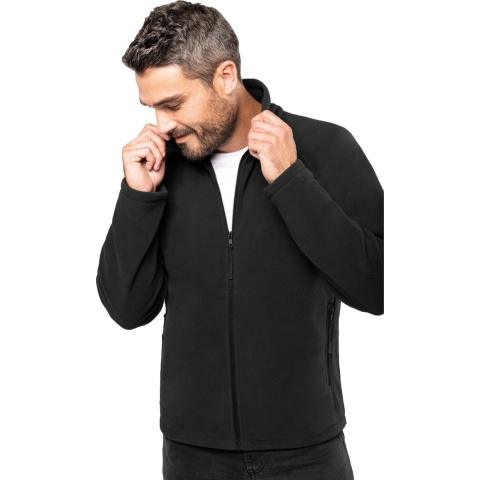 Fleece vest met rits - zwart - warme sweater - trui - heren - polyester XL -