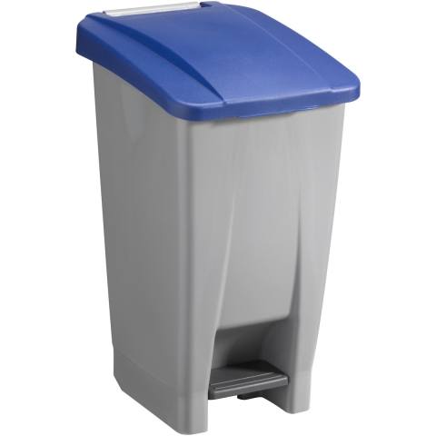 Afvalcontainer/rolemmer/pedaalemmer Basic - blauw - 60 liter - 49 x 38 x 70 cm - huis/tuin afval -