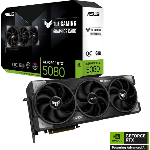 Asus Nvidia GeForce RTX 5080 Videokaart TUF-RTX5080-O16G-GAMING 16 GB GDDR7-RAM PCIe x16 HDMI 2.1, DisplayPort 2.1