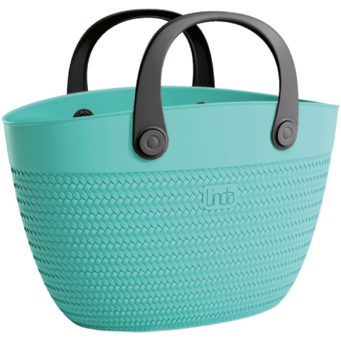 Linda Bag Beach 50x41 cm Turquoise/Zwart