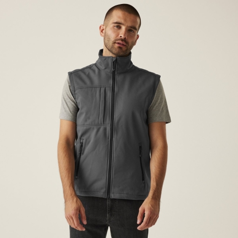 Ragetta RG848 Men´s Octagon II Printable Softshell Bodywarmer - Seal Grey (Solid)/Black - XL
