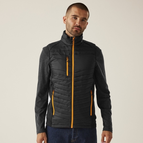 Ragetta RG894 Navigate Hybrid Bodywarmer - Black/Orange Pop - XL