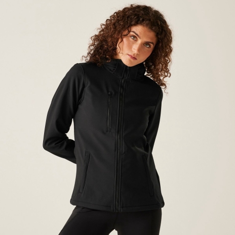 Ragetta RG702 Women´s Venturer 3-Layer Printable Hooded Softshell Jacket - Black/Black - 46 (20)