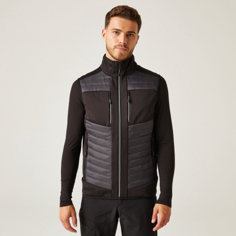 Ragetta RG905 E-volve Unisex Thermal Hybrid Bodywarmer - Ash (Heather)/Black - XL