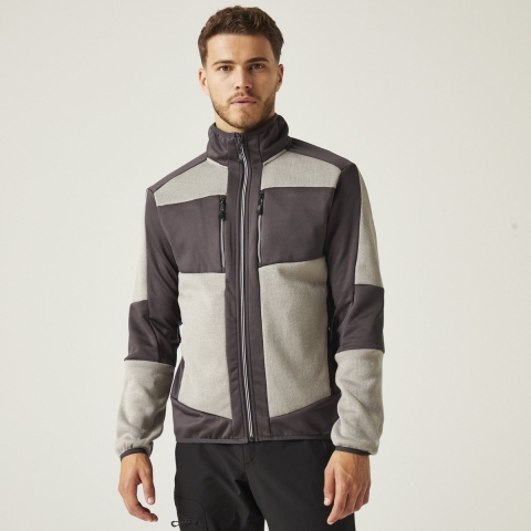 Ragetta RG720 E-volve Unisex Knit Effect Stretch Midlayer Jacket - Mineral Grey/Ash (Heather) - XL