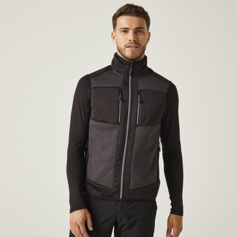Ragetta RG914 E-volve Unisex Knit Effect Stretch Bodywarmer - Ash (Heather)/Black - M