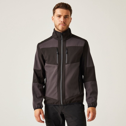 Ragetta RG753 E-volve Unisex 2-Layer Softshell Jacket - Ash (Heather)/Black - 3XL