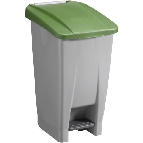 Afvalcontainer/rolemmer/pedaalemmer Basic - groen - 60 liter - 49 x 38 x 70 cm - huis/tuin afval -
