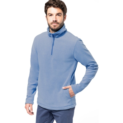 Fleece trui - sky blauw - warme sweater - voor heren - polyester M -