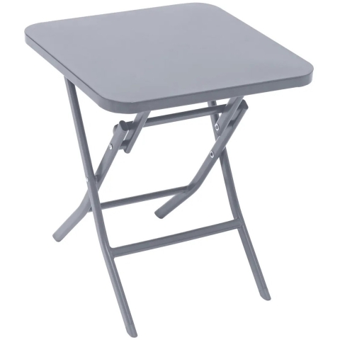 Bijzettafel/tuin tafel Oase - metaal - grijs - 40 x 40 x 45 cm - voor buiten - inklapbaar -