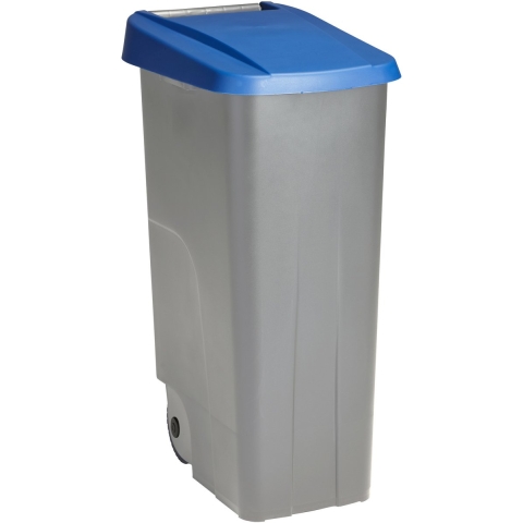 Afvalcontainer/rolemmer Basic - blauw - 110 liter - 57 x 42 x 88 cm - huis/tuin afval scheiden -