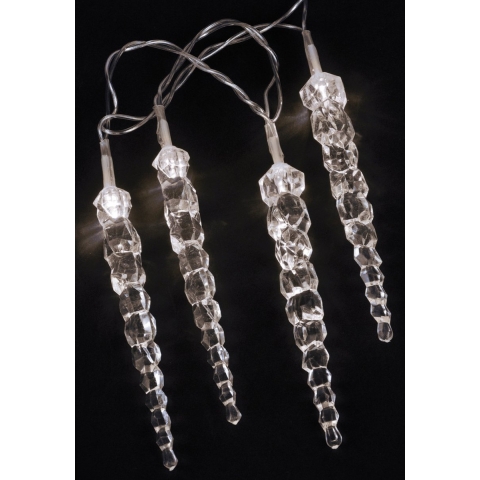 Ijspegelverlichting - 2x st- 40 led lampjes - helder/koel wit - 400 cm - buiten -