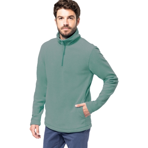 Fleece trui - sky groen - warme sweater - voor heren - polyester M -